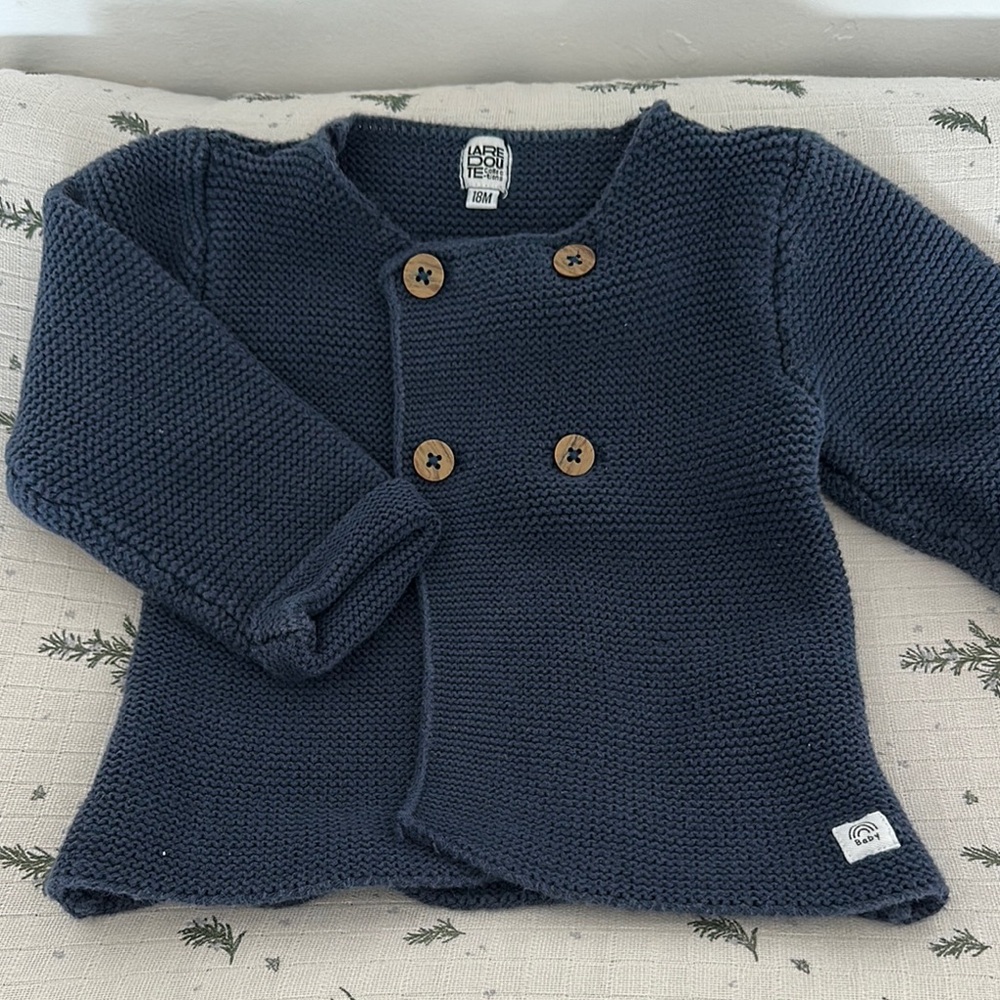 La Redoute - Organic Knit Cardigan Set - Navy bue